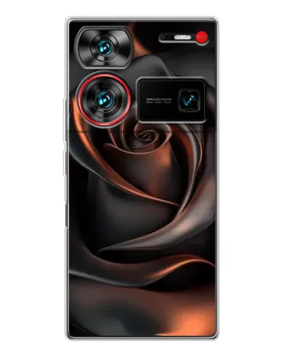 Чехол для ZTE Nubia Z60 Ultra с картинкой «Шелковая черная роза»