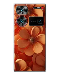 Чехол для ZTE Nubia Z60 Ultra с картинкой «Оранжевый макро цветок»