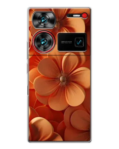 Чехол для ZTE Nubia Z60 Ultra с картинкой «Оранжевый макро цветок»
