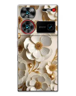 Чехол для ZTE Nubia Z60 Ultra с картинкой «Белие бумажние  цвети»