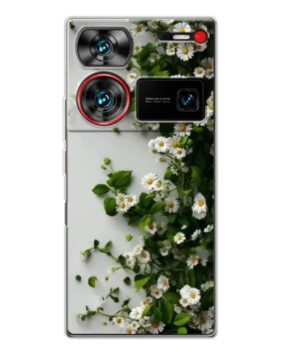 Чехол для ZTE Nubia Z60 Ultra с картинкой «Ветка мелких белых цветов»