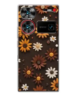 Чехол для ZTE Nubia Z60 Ultra с картинкой «Узор из маленьких подсолнухов»