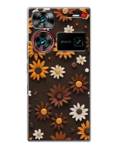 Чехол для ZTE Nubia Z60 Ultra с картинкой «Узор из маленьких подсолнухов»