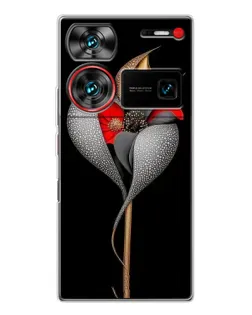 Чехол для ZTE Nubia Z60 Ultra с картинкой «Серебряный фантазийный цветок»