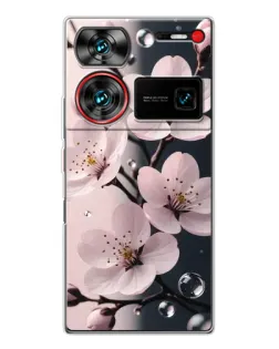 Чехол для ZTE Nubia Z60 Ultra с картинкой «Нежная сакура и капли»