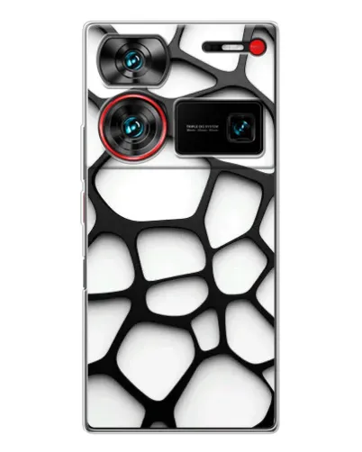 Чехол для ZTE Nubia Z60 Ultra с картинкой «Белая объемная сетка» Чехол для ZTE Nubia Z60 Ultra с картинкой «Белая объемная сетка»