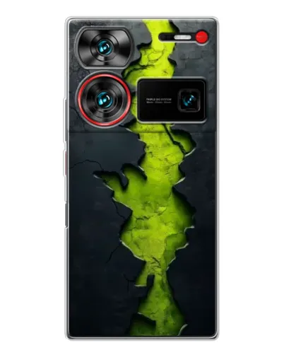 Чехол для ZTE Nubia Z60 Ultra с картинкой «Салатовый разлом скалы» Чехол для ZTE Nubia Z60 Ultra с картинкой «Салатовый разлом скалы»