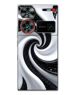 Чехол для ZTE Nubia Z60 Ultra с картинкой «Черно-белая спираль» Чехол для ZTE Nubia Z60 Ultra с картинкой «Черно-белая спираль»