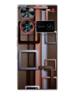 Чехол для ZTE Nubia Z60 Ultra с картинкой «Коричневые объемные квадраты» Чехол для ZTE Nubia Z60 Ultra с картинкой «Коричневые объемные квадраты»