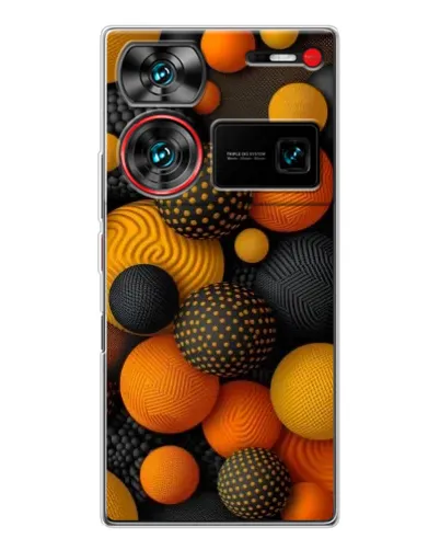 Чехол для ZTE Nubia Z60 Ultra с картинкой «Объемные оранжевые сферы» Чехол для ZTE Nubia Z60 Ultra с картинкой «Объемные оранжевые сферы»