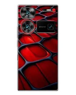 Чехол для ZTE Nubia Z60 Ultra с картинкой «Красная глянцевая сетка»
