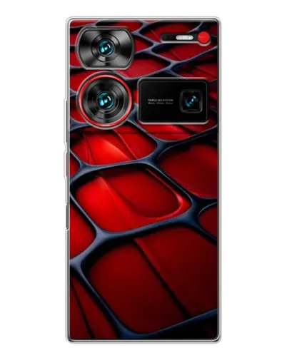 Чехол для ZTE Nubia Z60 Ultra с картинкой «Красная глянцевая сетка» Чехол для ZTE Nubia Z60 Ultra с картинкой «Красная глянцевая сетка»
