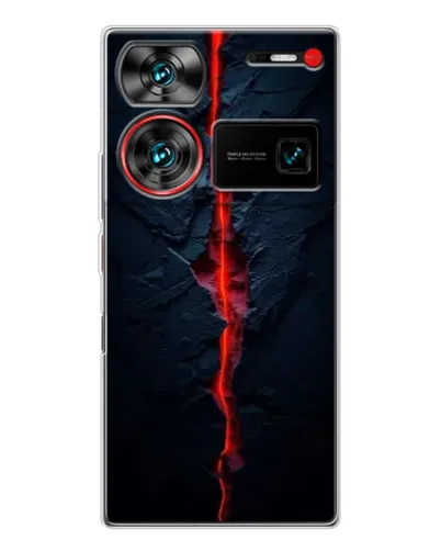 Чехол для ZTE Nubia Z60 Ultra с картинкой «Kрасная лавовая трещина» Чехол для ZTE Nubia Z60 Ultra с картинкой «Kрасная лавовая трещина»