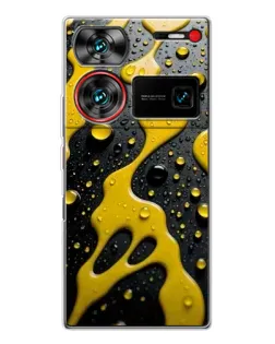 Чехол для ZTE Nubia Z60 Ultra с картинкой «Жидкое желтое золото»