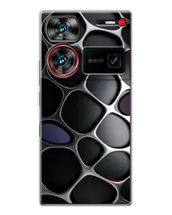 Чехол для ZTE Nubia Z60 Ultra с картинкой «Объемная темная решетка»