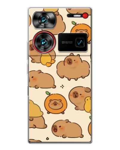 Чехол для ZTE Nubia Z60 Ultra с картинкой «Капибары с апельсинами» Чехол для ZTE Nubia Z60 Ultra с картинкой «Капибары с апельсинами»