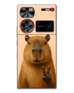 Чехол для ZTE Nubia Z60 Ultra с картинкой «Капибара виктория»