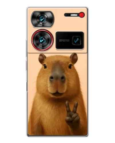 Чехол для ZTE Nubia Z60 Ultra с картинкой «Капибара виктория» Чехол для ZTE Nubia Z60 Ultra с картинкой «Капибара виктория»