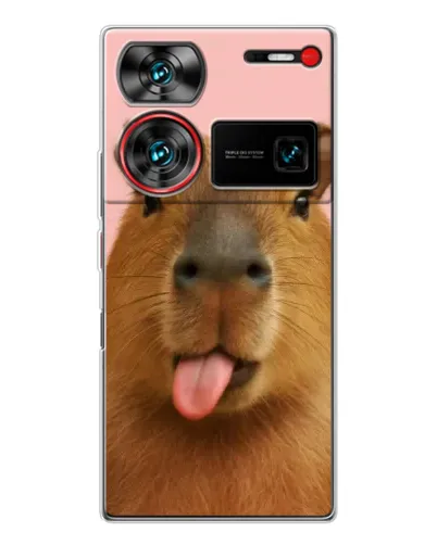 Чехол для ZTE Nubia Z60 Ultra с картинкой «Капибара с языком» Чехол для ZTE Nubia Z60 Ultra с картинкой «Капибара с языком»