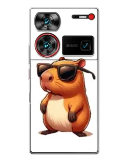 Чехол для ZTE Nubia Z60 Ultra с картинкой «Капибара в очках»