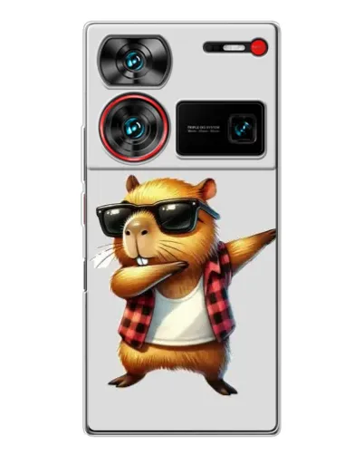 Чехол для ZTE Nubia Z60 Ultra с картинкой «Капибара рэпер даб» Чехол для ZTE Nubia Z60 Ultra с картинкой «Капибара рэпер даб»