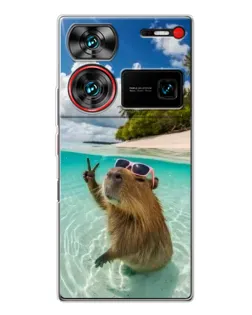 Чехол для ZTE Nubia Z60 Ultra с картинкой «Капибара на море»