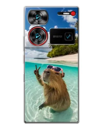 Чехол для ZTE Nubia Z60 Ultra с картинкой «Капибара на море» Чехол для ZTE Nubia Z60 Ultra с картинкой «Капибара на море»