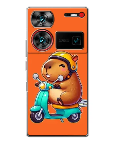 Чехол для ZTE Nubia Z60 Ultra с картинкой «Капибара на скутере» Чехол для ZTE Nubia Z60 Ultra с картинкой «Капибара на скутере»