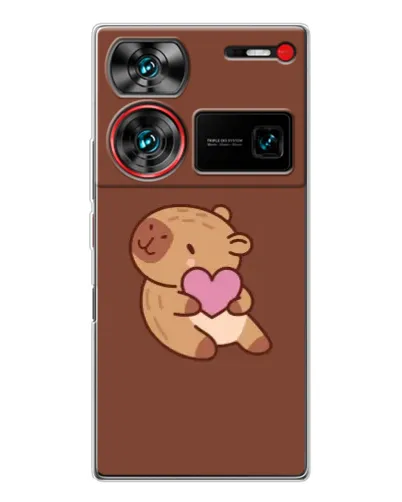 Чехол для ZTE Nubia Z60 Ultra с картинкой «Капибара с сердцем» Чехол для ZTE Nubia Z60 Ultra с картинкой «Капибара с сердцем»