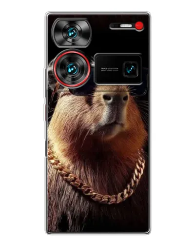 Чехол для ZTE Nubia Z60 Ultra с картинкой «Капибара золотая цепь» Чехол для ZTE Nubia Z60 Ultra с картинкой «Капибара золотая цепь»