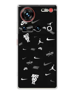 Чехол для ZTE Nubia Z70 Ultra с картинкой «Nike Black Pattern»