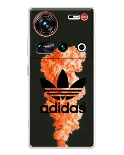 Чехол для ZTE Nubia Z70 Ultra с картинкой «Оранжевый дым Adidas»