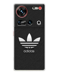 Чехол для ZTE Nubia Z70 Ultra с картинкой «Adidas Карбоновая текстура»