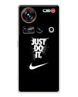 Чехол для ZTE Nubia Z70 Ultra с картинкой «Текстовый принт Nike»