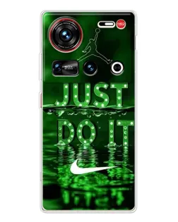 Чехол для ZTE Nubia Z70 Ultra с картинкой «Зеленый неоновый Nike»