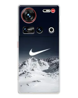 Чехол для ZTE Nubia Z70 Ultra с картинкой «Nike — зимние горы»
