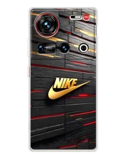Чехол для ZTE Nubia Z70 Ultra с картинкой «Золотой Nike на металле»