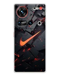 Чехол для ZTE Nubia Z70 Ultra с картинкой «Nike — эффект разломов»