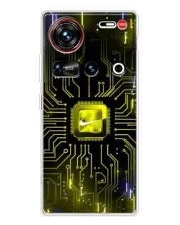 Чехол для ZTE Nubia Z70 Ultra с картинкой «Nike — золотая искра»