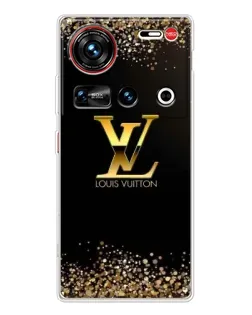 Чехол для ZTE Nubia Z70 Ultra с картинкой «LV — золотые искры»
