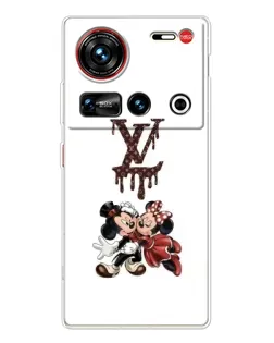 Чехол для ZTE Nubia Z70 Ultra с картинкой «LV и Микки Маус»