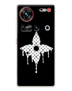 Чехол для ZTE Nubia Z70 Ultra с картинкой «Цветочная монограмма»