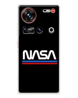Чехол для ZTE Nubia Z70 Ultra с картинкой «NASA — классика Red Blue»