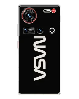 Чехол для ZTE Nubia Z70 Ultra с картинкой «NASA — вертикальный логотип»