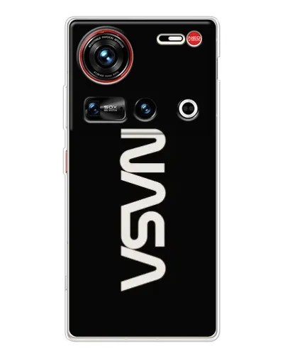 Чехол для ZTE Nubia Z70 Ultra с картинкой «NASA — вертикальный логотип»
