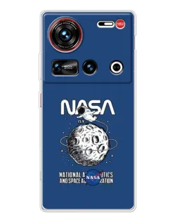 Чехол для ZTE Nubia Z70 Ultra с картинкой «NASA — лунная миссия»