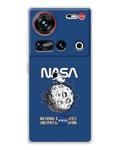 Чехол для ZTE Nubia Z70 Ultra с картинкой «NASA — лунная миссия»
