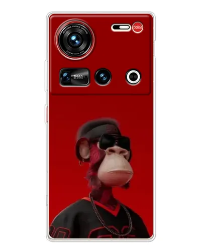 Чехол для ZTE Nubia Z70 Ultra с картинкой «Bored Ape в красном»