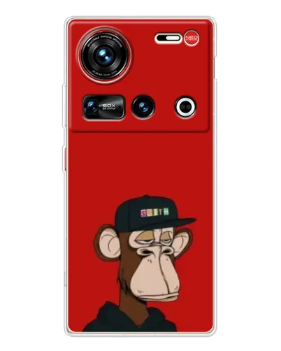 Чехол для ZTE Nubia Z70 Ultra с картинкой «Bored Ape — красный фон»