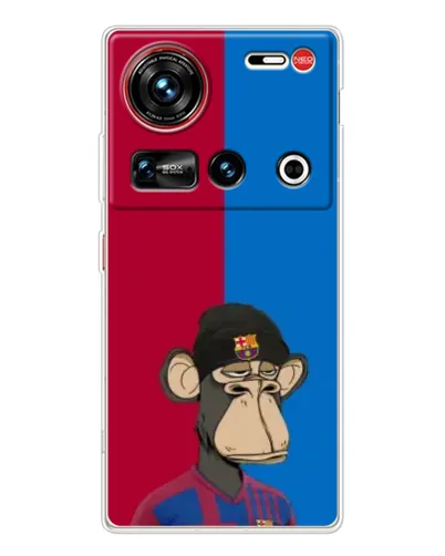 Чехол для ZTE Nubia Z70 Ultra с картинкой «Bored Ape — фанат Барсы»